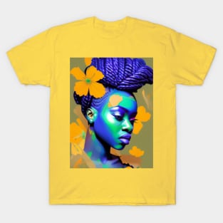 Black beautiful woman portrait 5 T-Shirt